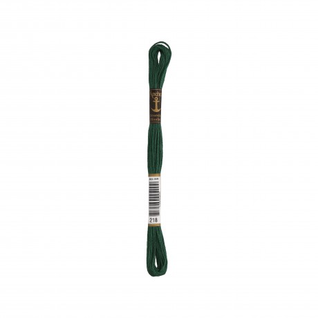 Meada de linha de bordar Anchor Stranded Cotton, filosele cor 218 verde